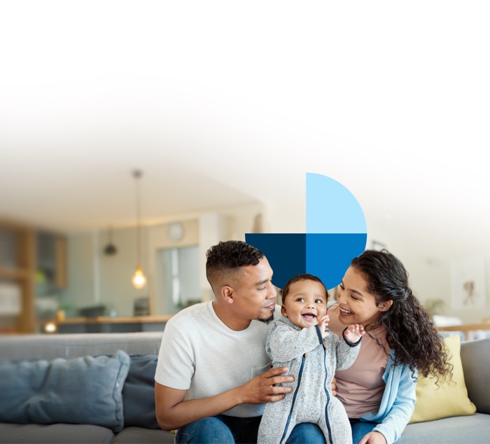 A family relaxing together at home